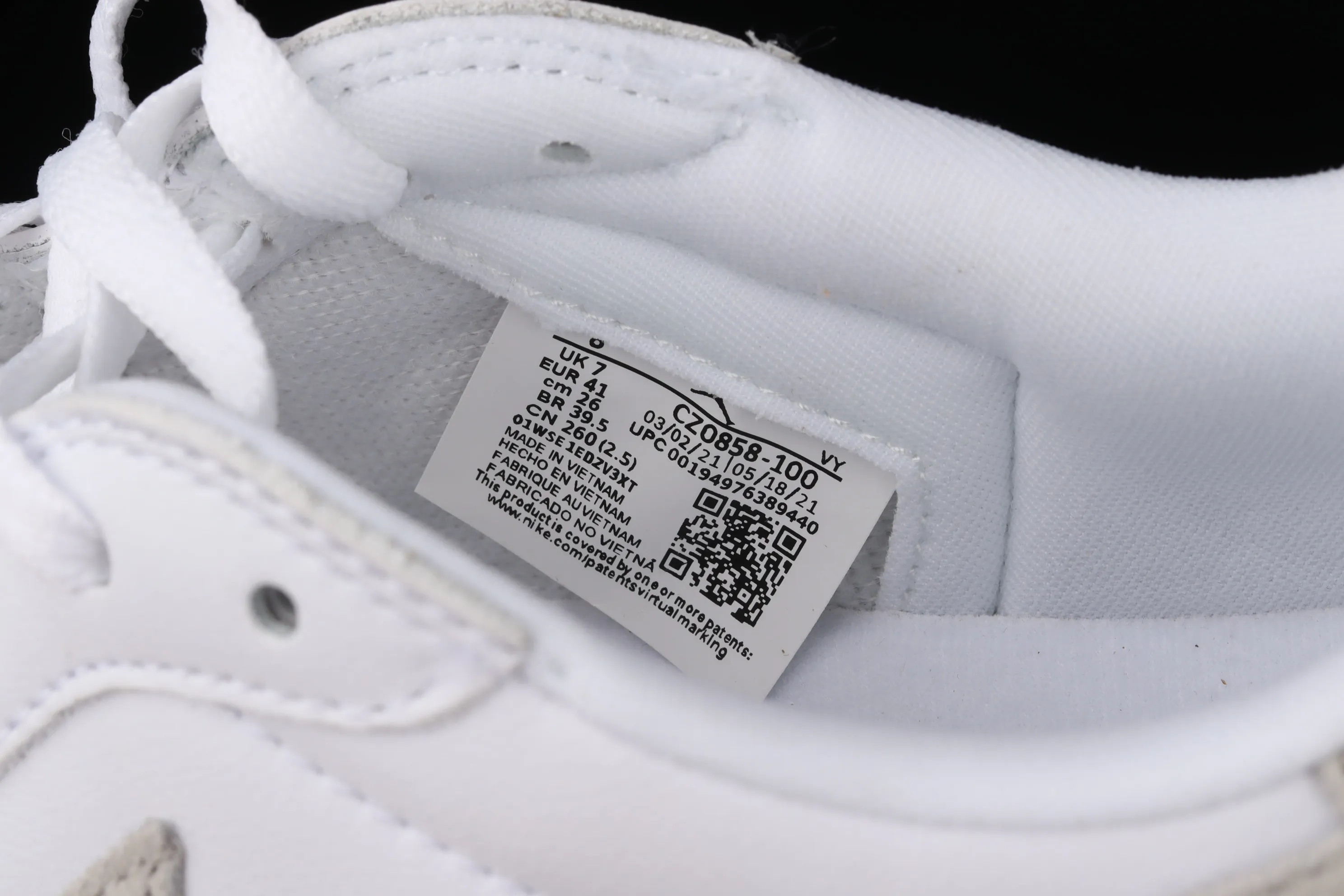 All categories Air Jordan Jordan series basketball shoes Air Jordan 1 Low Air Jordan 1 Low OG AJ1 Joe 1 white and gray color low-top basketball shoes CZ0858-100